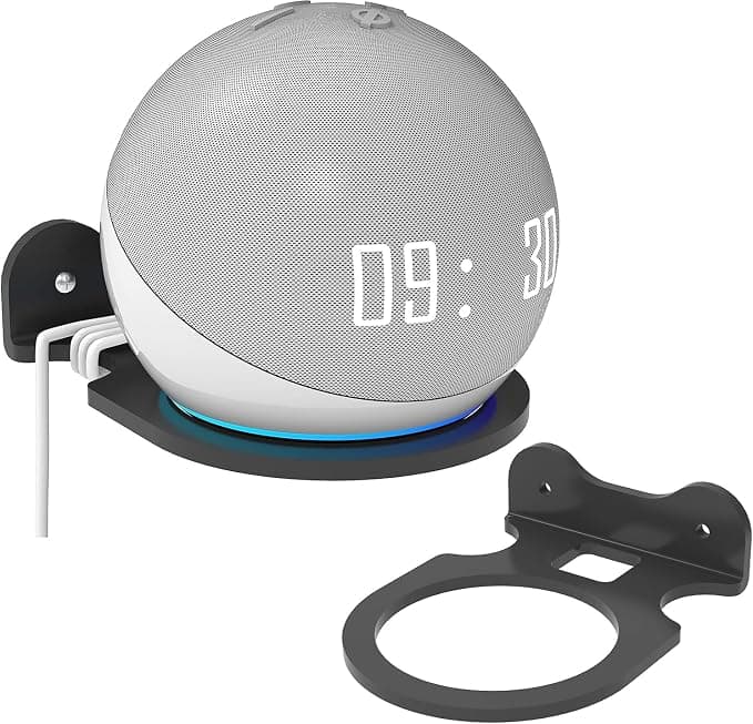 JYD01 Wall Mount for Google Home Mini & Google Nest Mini Wall Mount with Cable Storage for Speakers (Google home mini & Google Nest Mini, Black) - Image 1
