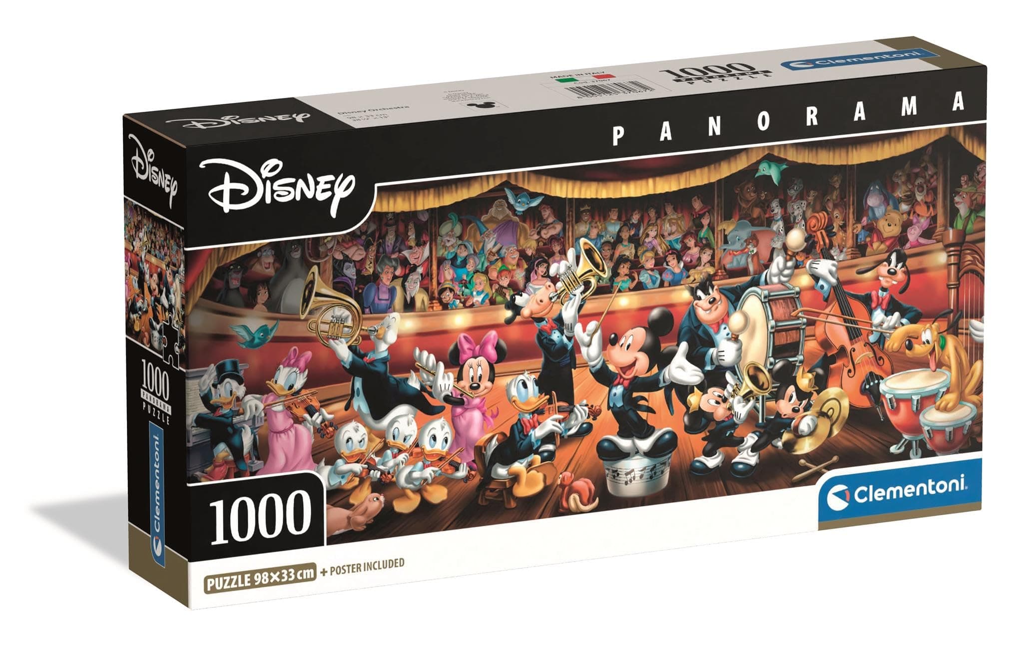 Clementoni - Puzzle for Adults 1000 Pieces, Panorama Disney Orchestra Compact Box, Made in Italy, 37067 - Image 1