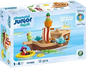 Playmobil Junior & Disney | Peter Pan's Pirate Ship | Durable Toy from 1 Year | Gift for Toddlers | Stimulates Motor Skills and Role Play | 71769