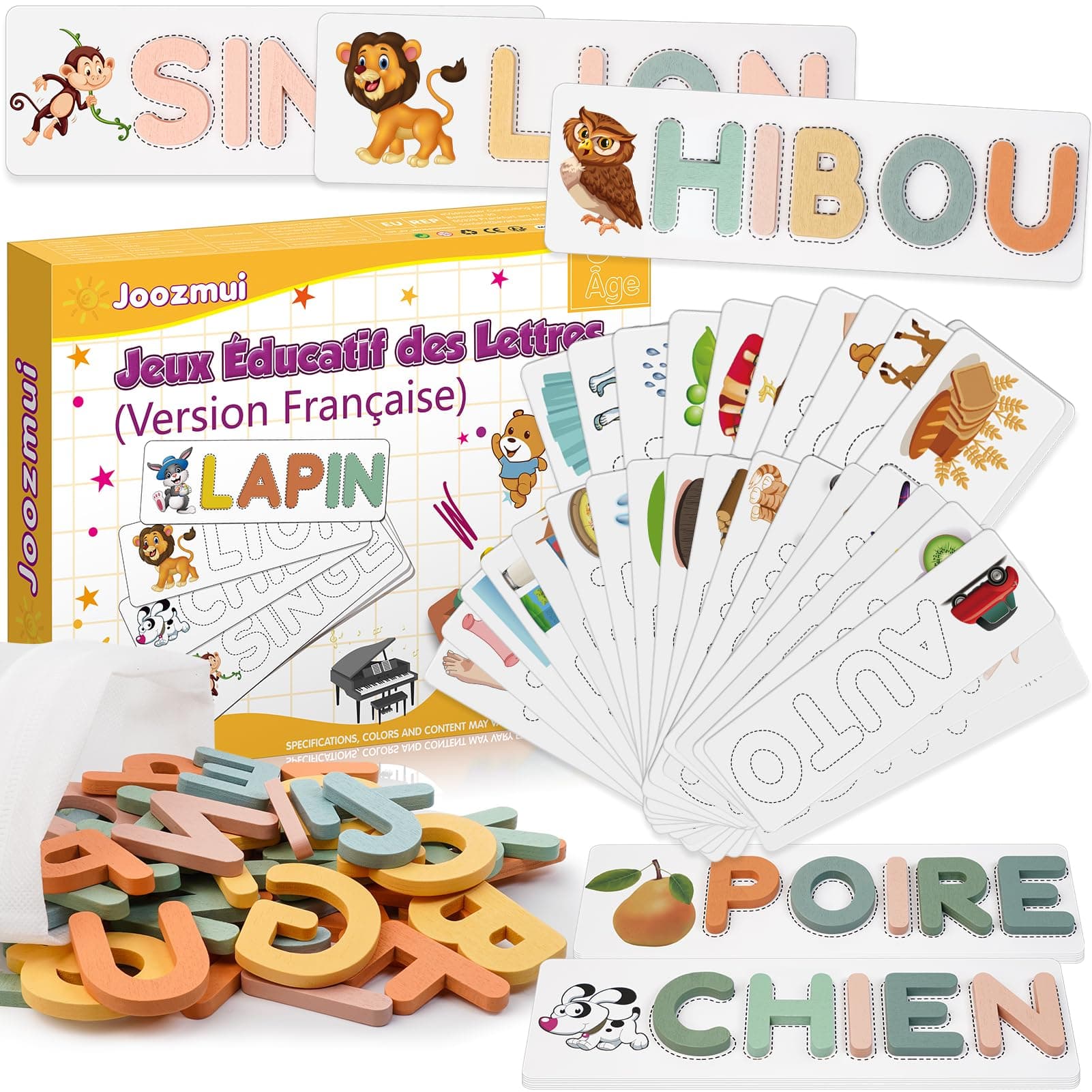 Scrabble Girl Toy 3-8 Years, Educational Games 3-9 Years, Gift Girl 3-10 Years, Child Toy 3-11 Years Boy French Board Games Letter Scrabble