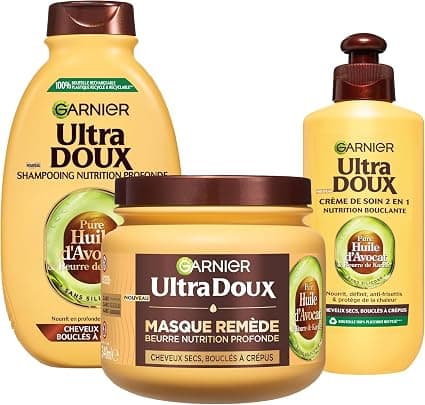 Garnier Ultra Doux Avocado and Shea Butter Routine Set for Curly Hair 3 Pieces - Image 1