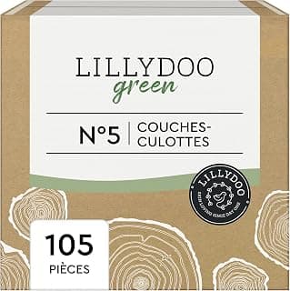 LILLYDOO green - Couches-culottes respectueuses de l'environnement, Taille 5 (12-17 kg), Box mensuelle (105 pièces)