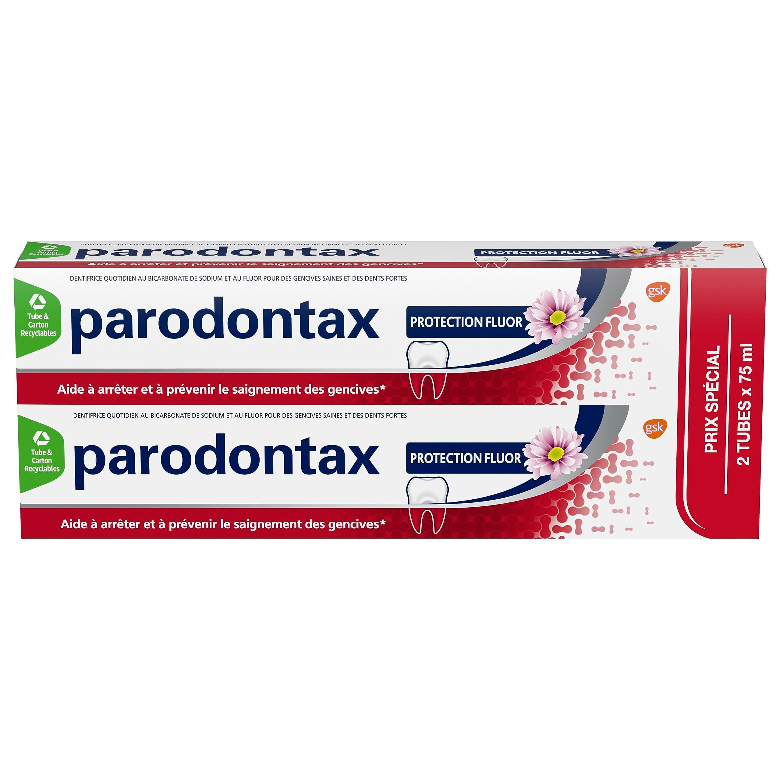 Parodontax Parodontax Toothpaste Protection Fluoride, For Sensitive Teeth, Removes Dental Plaque, Pack of 2 x 75 ml