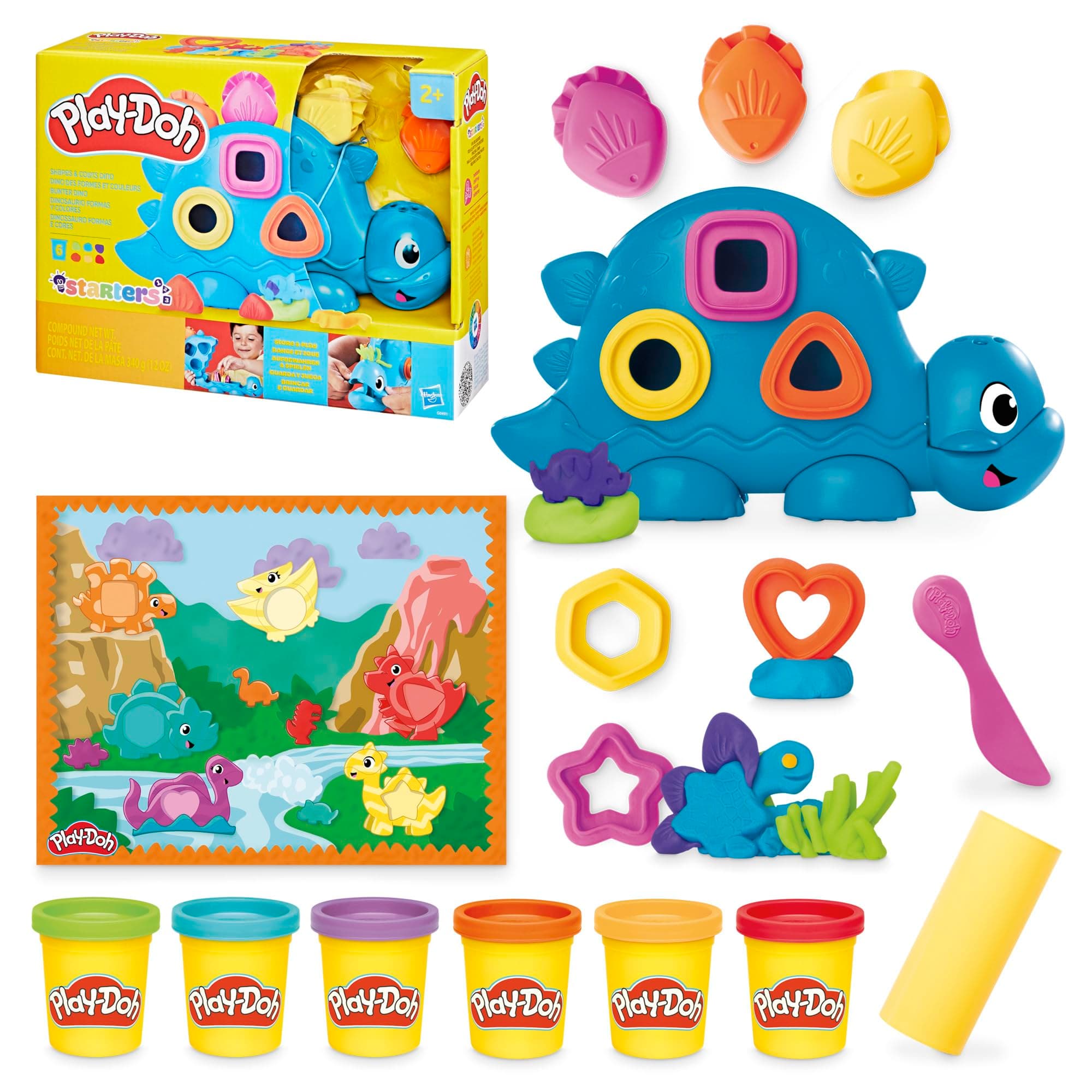 Play-Doh Play-Doh Starters Dino Shapes and Colours, Modelling Clay, Manual Activity, From 3 Years Old