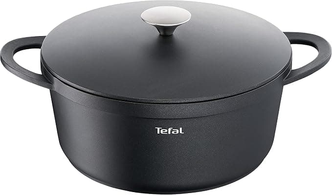 TEFAL Trattoria E21853 Cast Aluminium Casserole Dish with Cast Aluminium Lid, Non-Stick Coating, Good Heat Retention, for Braised Dishes, Handle Protection - Image 1