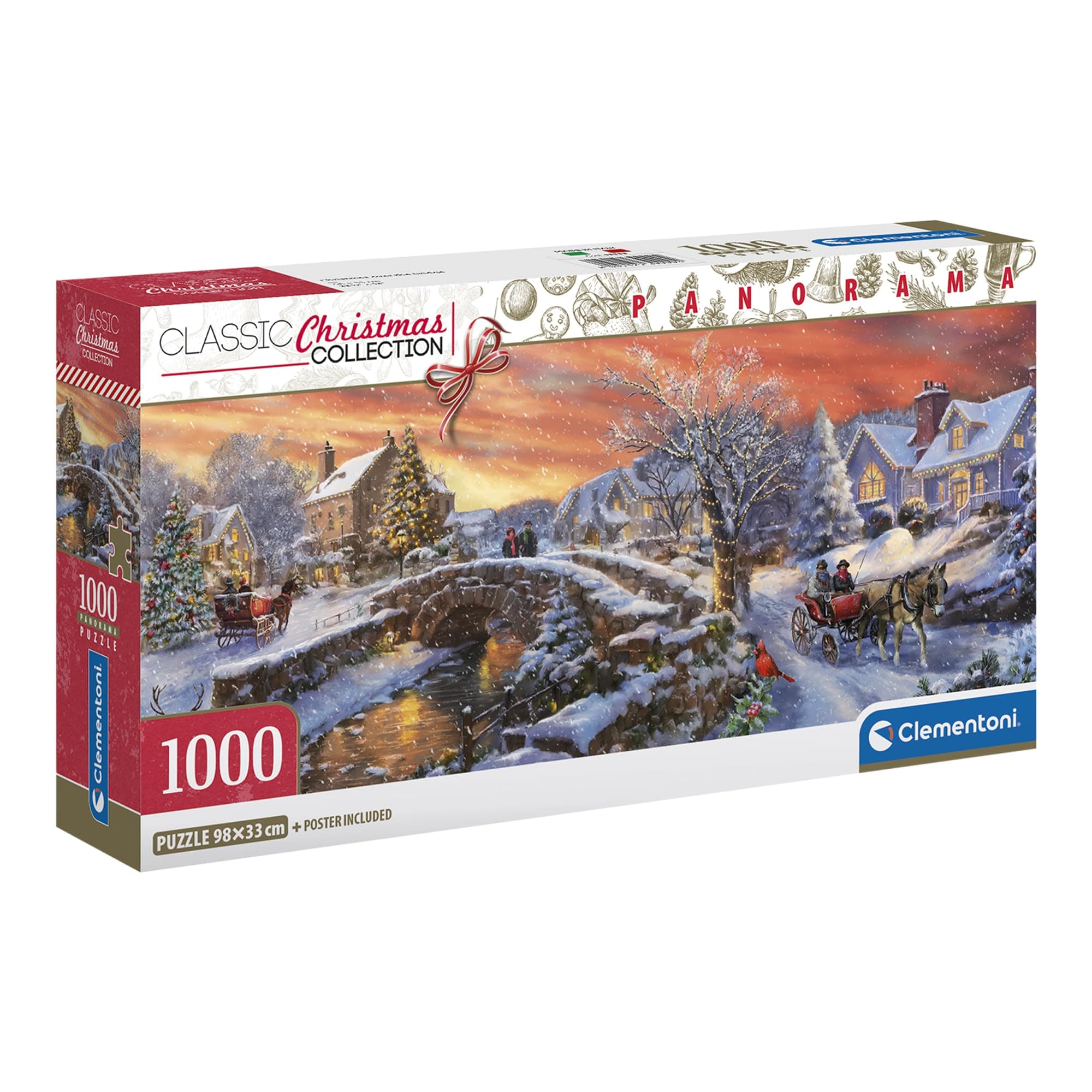 CLEMENTONI, PZL 1000 Panorama Christmas Over The Bridge Compact, 39999 - Image 1