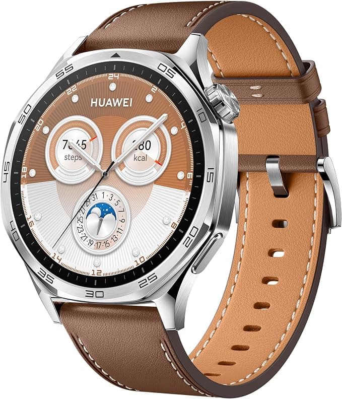 HUAWEI Watch GT 5 46mm Smart Watch, Clean Lines, New Running and Cycling Experience, Health Tracking, Up to 14 Days of Battery Life, Brown, Amazon Exclusive