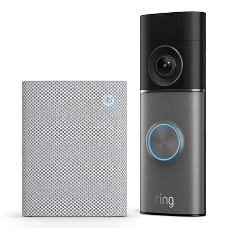 Ring Nouvelle Ring Sonnette vidéo Pro filaire, nouvelle génération (Wired Video Doorbell Pro) sur secteur + Chime (3e gén.) | Sonnette vidéo avec Retinal 4K et zoom jusqu'à 10x amélioré | Large champ de vision | Essai de 30 jours à l'abonnement Ring
