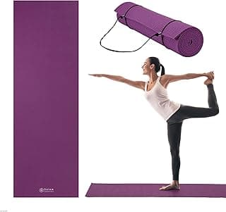Gaiam Gaiam Essentials Premium Yoga Mat with Yoga Mat Carrier Sling (72"L x 24"W x 1/4 Inch Thick)