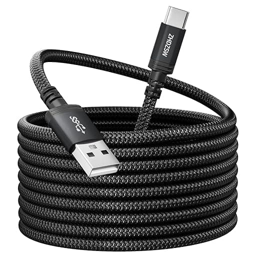 Samsung USB C Charging Cable Extra Long 5M 3.1A Braided USB to Type C Cable for PS5 Controller, Samsung Galaxy S10/S9/S8 Plus, Note 10 9 8, LG V30 V20 G6 G5, Moto, LG, HUWEI, Mi9/8, etc