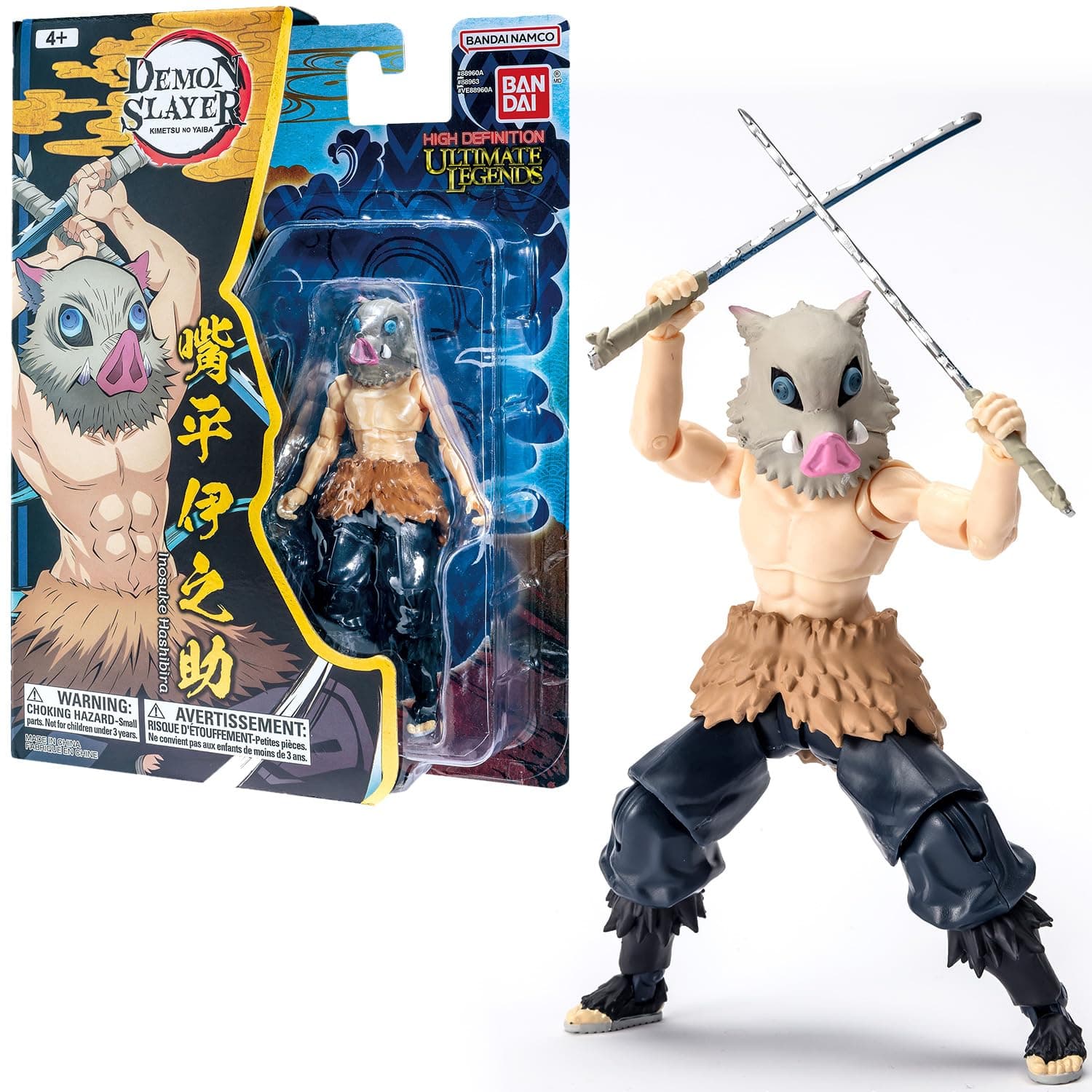 Bandai BANDAI - Ultimate Legends HD - Demon Slayer Action Figure 12 cm - Inosuke Hashibira - Officially Licensed Demon Slayer - Inosuke Articulated Figure - Children's Toy 4+ - VE88963