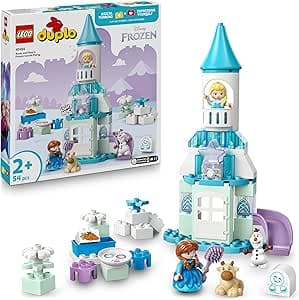 LEGO Duplo Disney Anna and Elsa's Party at Ice Castle Educational Game with 5 Figurines Including Olaf & Baby Sven - Includes Luminous Brick - Child Gift: Girl or Boy from 2 Years 10455
