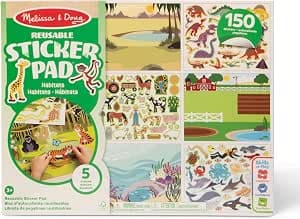 Melissa & Doug - Habitats Theme Reusable Sticker Pad - Activity Book Repositionable Animal Stickers - Children's Manual Activity - Creative Hobbies - Children's Gift 3 Years And Above