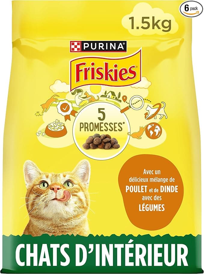 FRISKIES | Indoor Cat | Complete Dry Food for Indoor Adult Cats | Chicken and Vegetables | Complete Food for Indoor Cats | Bag | 1.5 kg