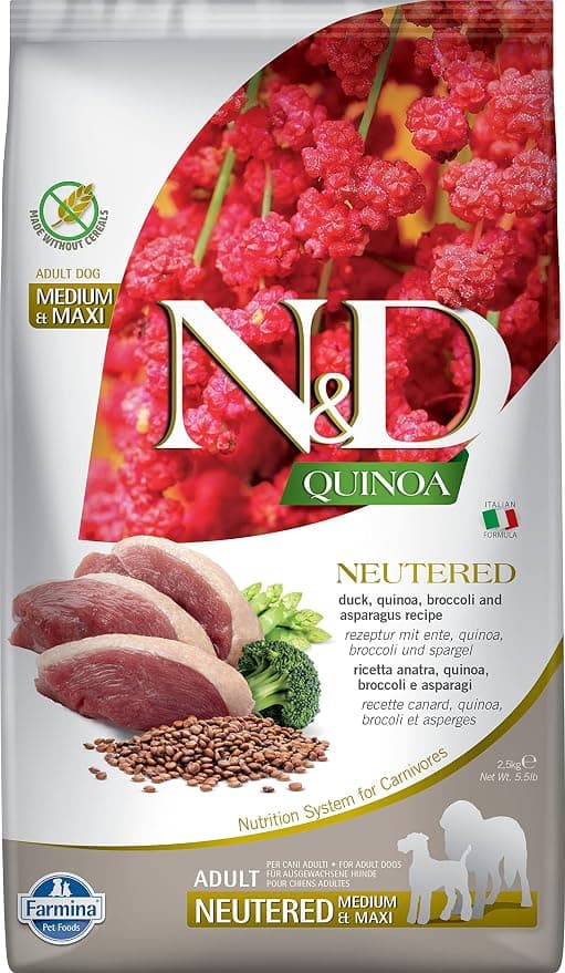 Farmina FARMINA ND Dog Quinoa Neutered Pato Medium Maxi 2.5kg