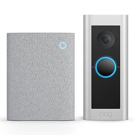 Ring Ring Wired Video Doorbell Pro + Chime (3e gén.) | sonnette-caméra, vidéo HD 1536p, plan moyen, détection de mouvements 3D avec adaptateur secteur | Essai de 30 jours à Ring Home