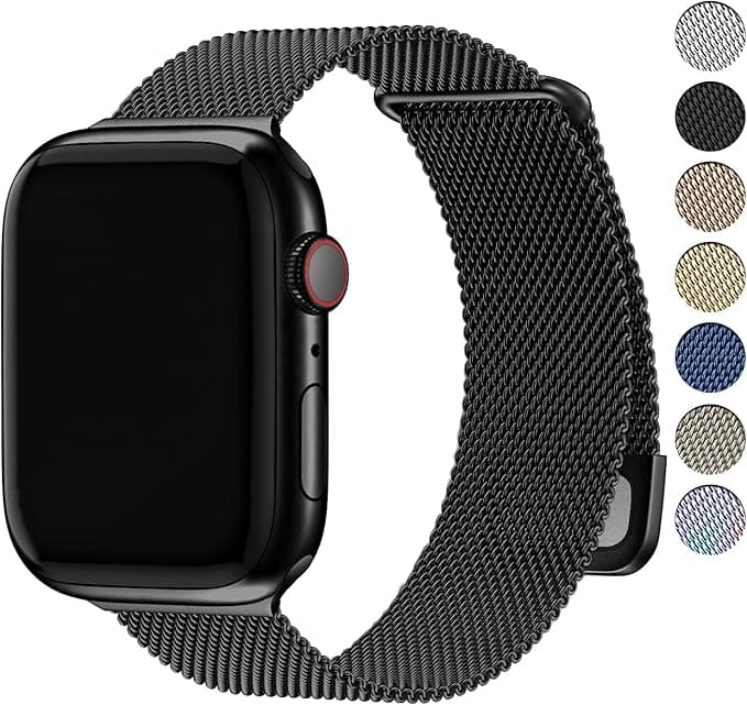 Fullmosa Compatible Apple Watch Band 49/46/45/44/42mm(S3 2 1) Men Stainless Steel iwatch Band for iWatch Ultra SE 3/2/1 Series 11 10 9 8 7 6 5 4 3 2 1 49/46/45/44/42mm Black - Image 1