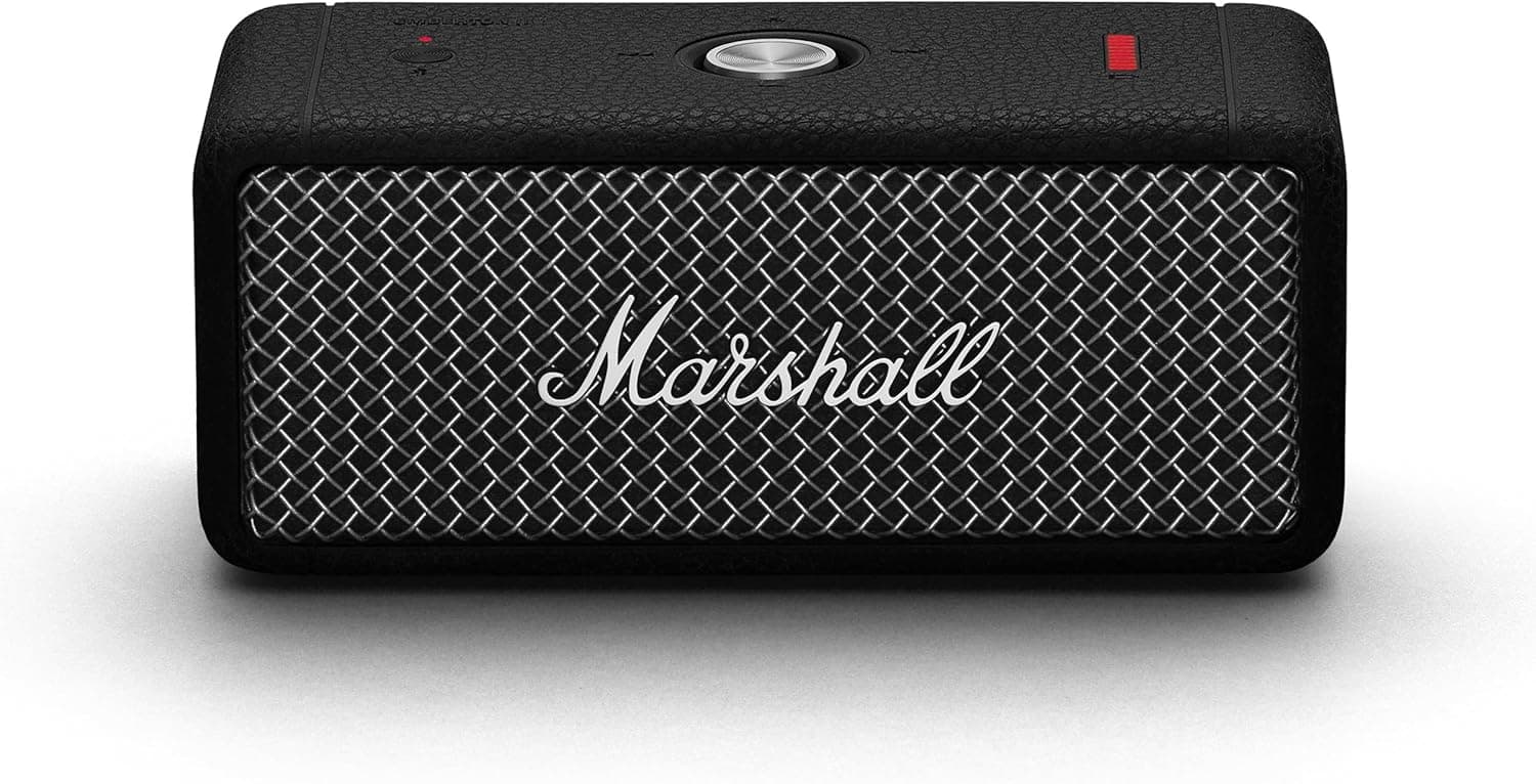 Marshall Emberton II Enceintes Bluetooth Portables, sans Fil, IP67 Résistant à la Poussière et à l'eau, Plus de 30 Heures de Lecture, Charge Rapide - Noir & Acier
