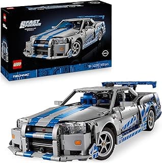 Technic Nissan Skyline GT-R (R34) 2 Fast 2 Furious Adult Model Car - Drift, Steering, Suspension & 6 Cylinder Engine - Collector's Gift for Fans 42210