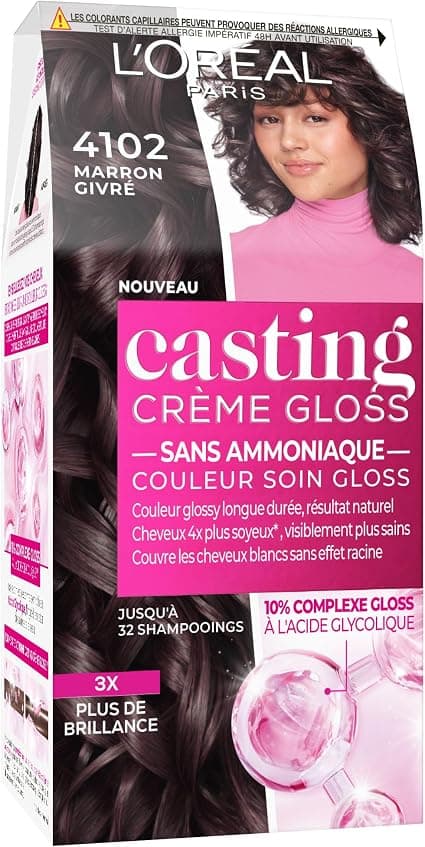 L'ORÉAL PARIS - Semi-Permanent Hair Colour Tone on Tone - Gloss Care Colour - Ammonia Free - Casting Cream Gloss - Shade: Frosted Brown (4102) - Image 1