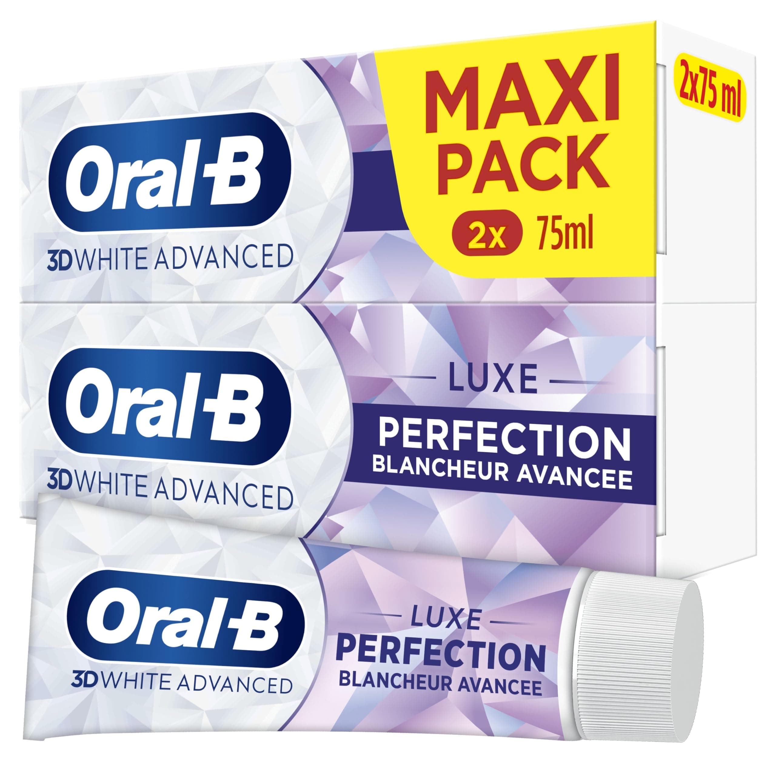 Oral-B Dentifrice Blancheur 3D White Advanced Luxe Perfection Contre Les Taches En Surface, Conçu Pour Un Brossage Des Dents Avancé, Arome Menthe, Pack De 150ml - Image 10