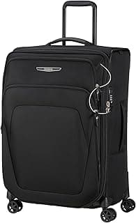 Spark SNG Eco - Valise Souple 67 cm, Taille Moyenne, Chariot à 4 Roues, Cadenas TSA, léger et Extensible, Noir (Black)