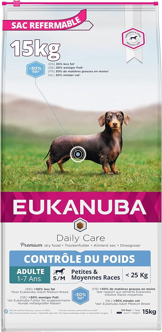 Eukanuba Dog Daily Care Adult Weight Control for Small Breed Chicken 15kg - Image 1