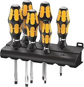 Wera 05018287001 Screwdriver Set 932 / 918 / 6 Slotted Head / PZD Trimaterial Handle 6 Pieces          [Energy Class A+]