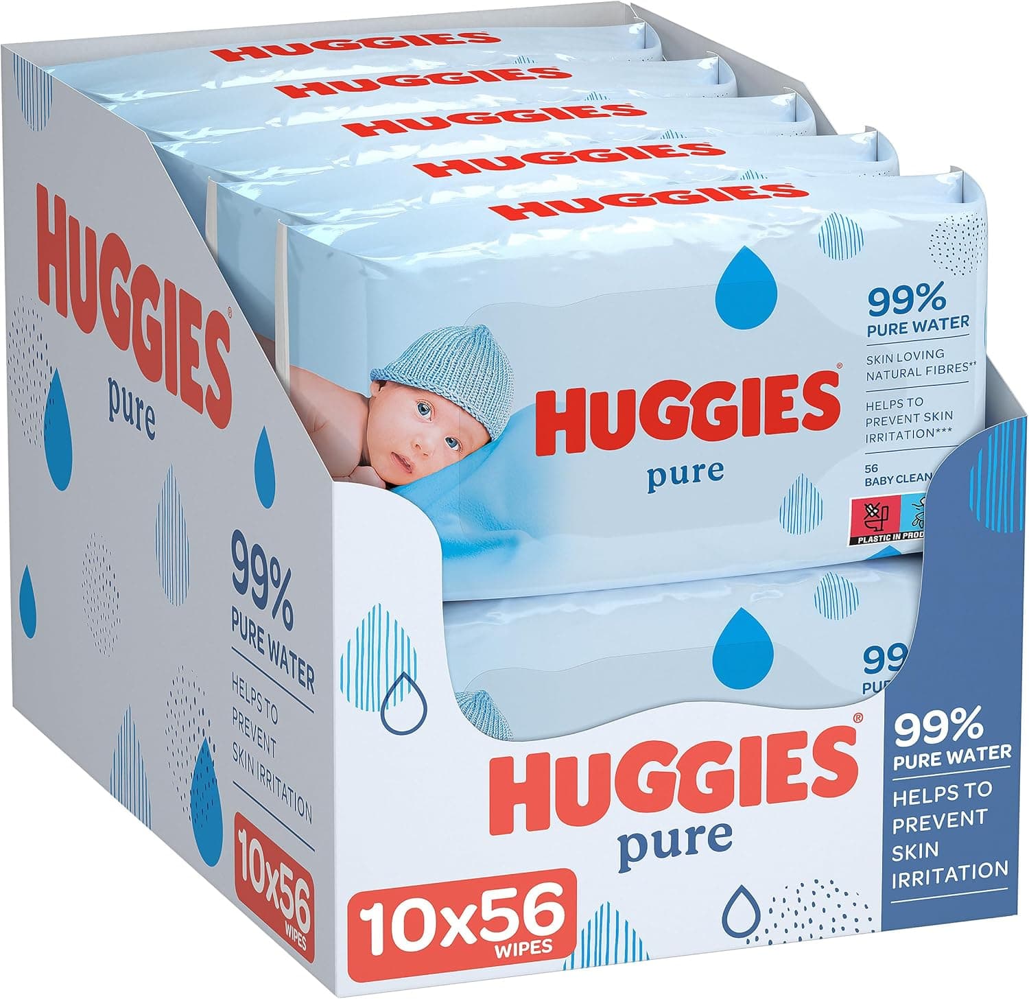 HUGGIES Huggies Pure 560 Baby Wipes for Sensitive Skin x 10