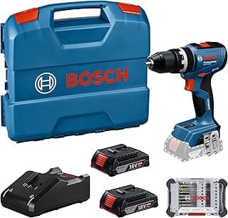 Bosch Professional 18V System perceuse-visseuse sans-fil GSB 18V-65 (avec 2 batteries GBA 2.0Ah, chargeur GAL 18V-40, 1 set de tournevis, L-Case)
