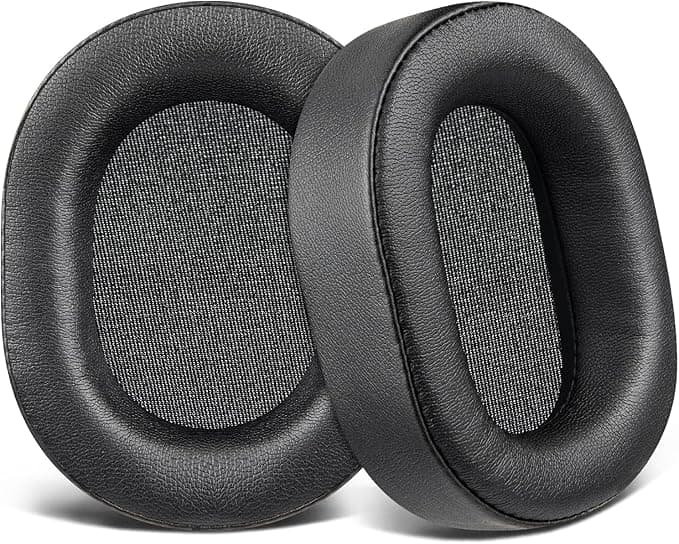 SOULWIT Replacement Cushion Pads for Corsair HS65/HS55 Surround Wired, HS55 Surround V2 and HS 65/HS 55 Wireless Core Gaming Headphones, Soft Protein Leather and High Density Foam