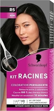 Schwarzkopf - Roots Kit - Permanent Hair Roots - Enriched with a nourishing oil - White Hair Coverage - Touch-Up Between 2 Colourings - Black R5, 1 Unit (Pack of 1) - Image 1
