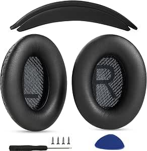 Ear Pad + Replacement Headband Compatible with Bose QuietComfort 45 QC45 35 QC35 QC35 ii Over-Ear Headphones Easy DIY Installation Leather Parts