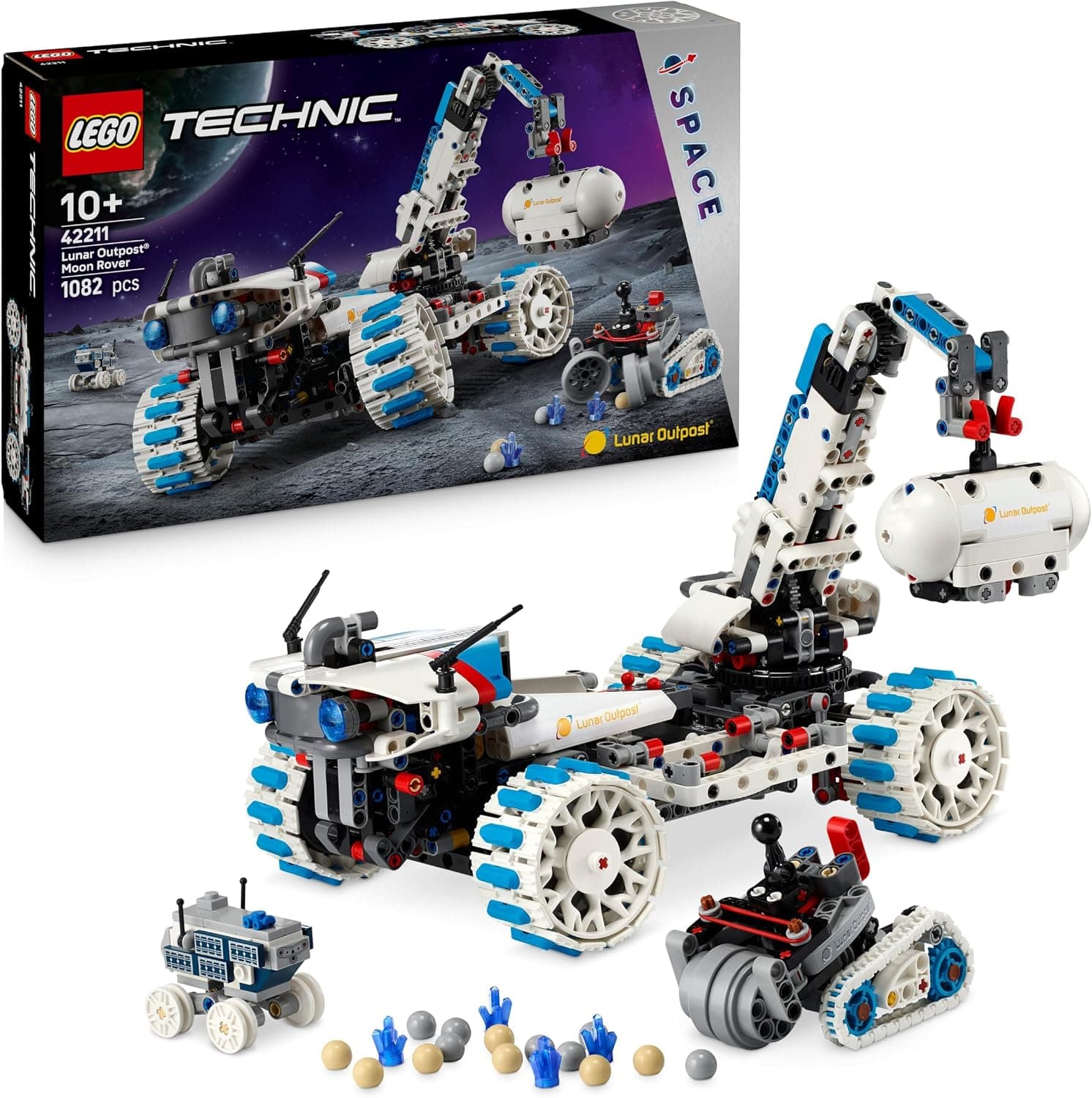 LEGO Technic Véhicule Lunaire Lunar Outpost - Jouet Interactif STEM - Engin Spatial - Bras Rotatif & Panneaux Solaires - Maquette de Robot - Cadeau d'Anniversaire pour Garçon ou Fille dès 10 ans 42211 - Image 1