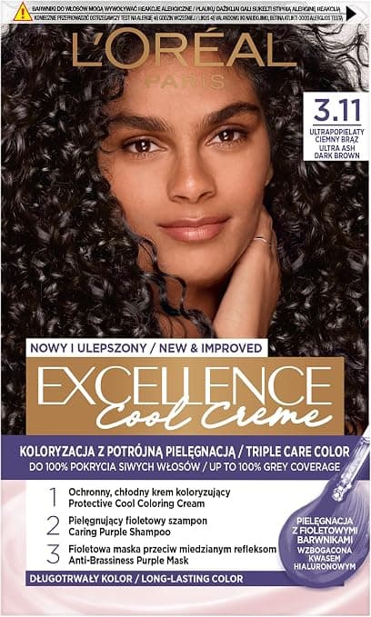 L'Oreal Paris Excellence Cool Creme Long-Lasting Hair Colour 3.11 Ultra Ash Dark Brown