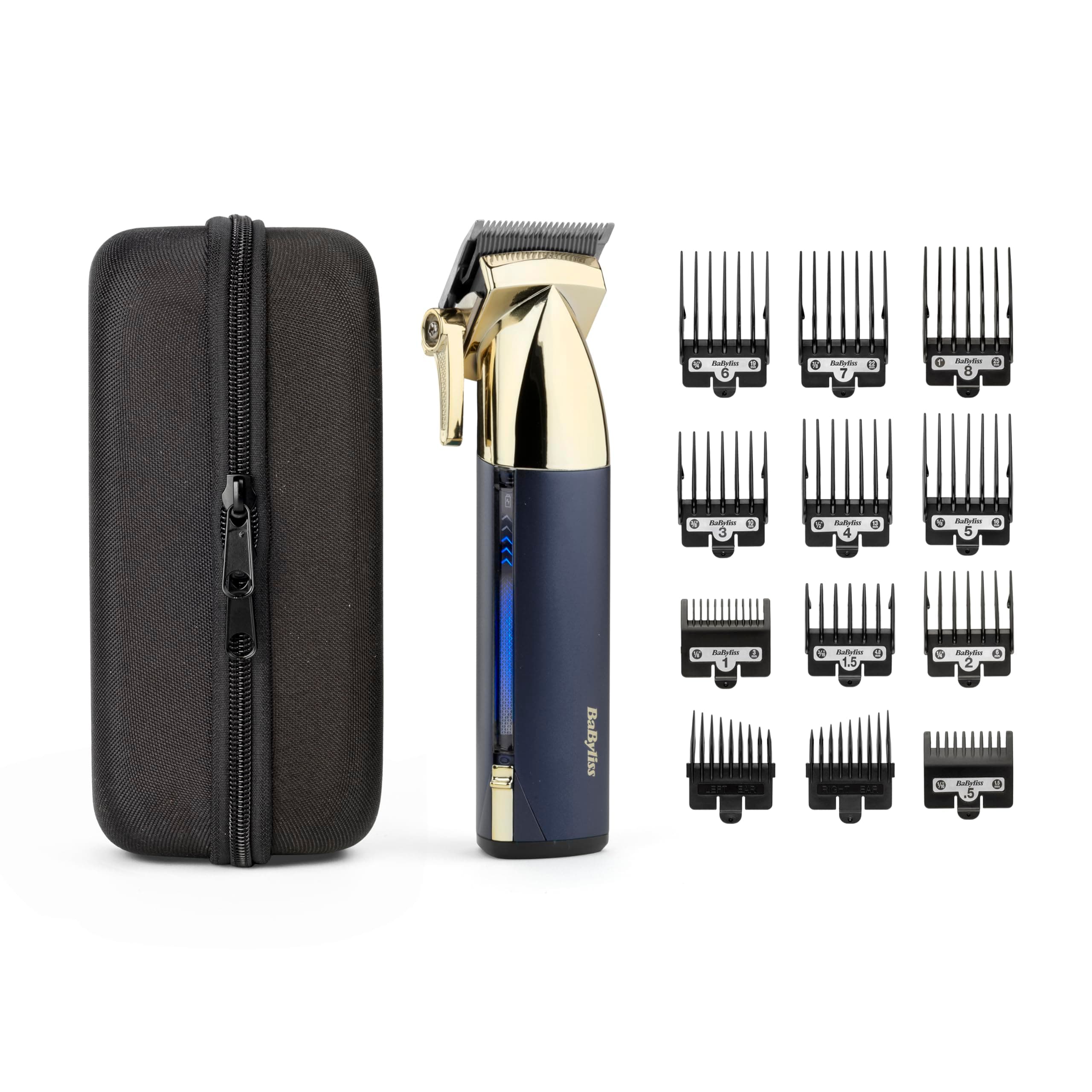 BaByliss Super-X Tondeuse à cheveux en métal, sans fil, lames en acier japonais conçues avec précision, kit de toilettage pour cheveux, cadeaux pour hommes (doré/bleu) - Image 10