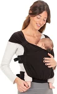 Boba Bliss Baby Carrier for Infants/Young Children Weighing 3.2-16 kg, Hybrid and 2 in 1, Baby Carrier without Knot, Good Hip Positioning, Soft and Elastic (Black)