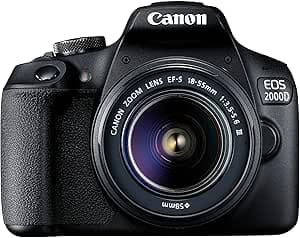 Canon EOS 2000d | Reflex Camera + (APS-C, 24.1 MP, WiFi, Full HD) + EF-S 18-55mm f/3.5-5.6 DC III Lens, Black