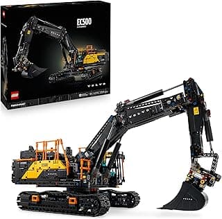 Technic Volvo EC500 Hybrid Excavator – Model for Adult Motorised Construction Vehicles – Articulated Arm & Moving Tracks – Hammer & Excavator – Original Gift 42215