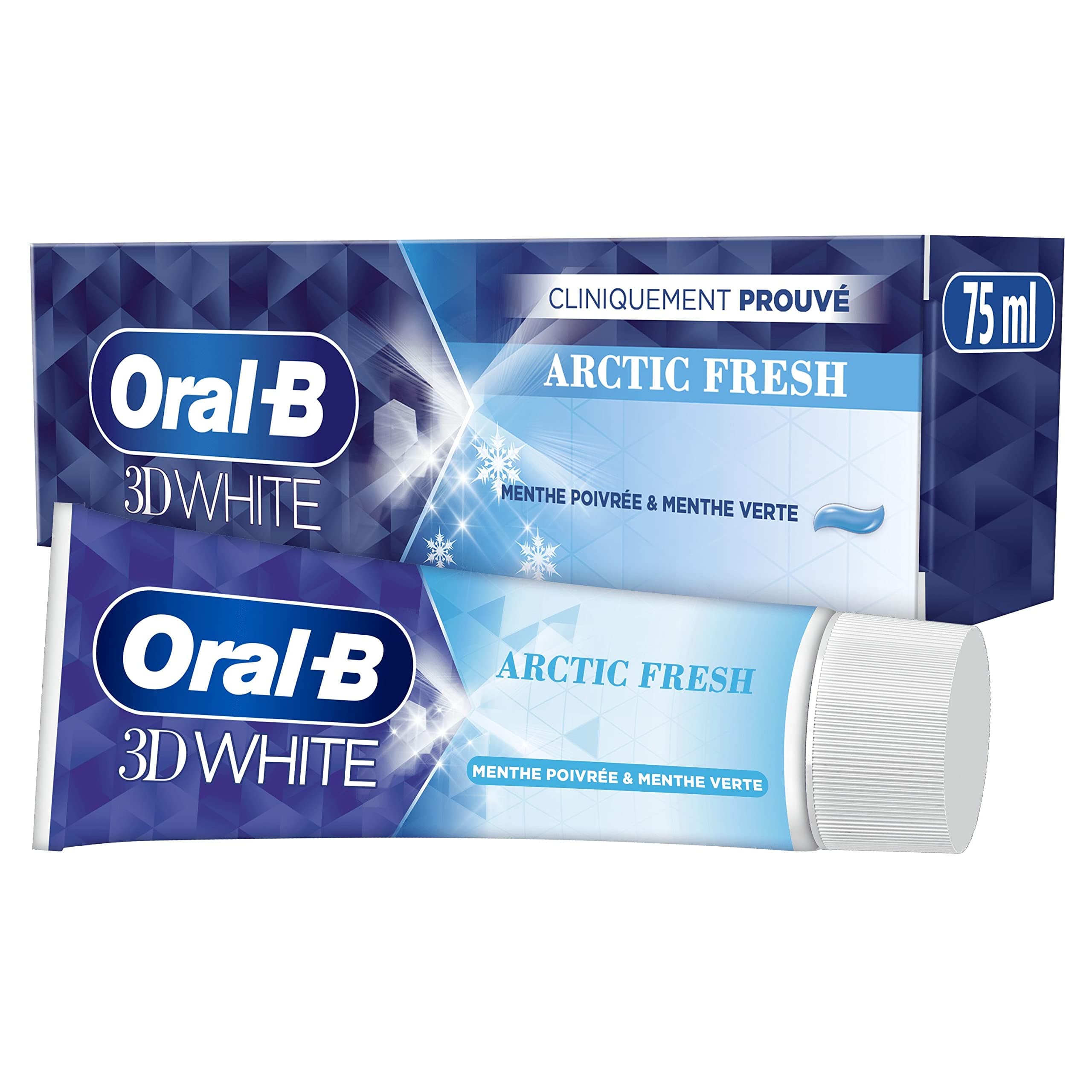 Oral-B 3D White Arctic Fresh Dentifrice Éliminant Des Taches Pour Des Dents Plus Blanches Dès Le Premier Brossage, Doux Pour L’Émail, Arôme Menthe Poivrée Et Menthe Verte, 75ml - Image 9