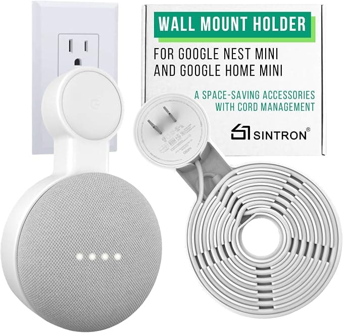 Sintron Table Stand for Google Home Mini & Google Nest Mini, 360° Adjustable Stand, No Bulky Wires, No Muffled Sound Jack for Smart Home Speaker - Image 1