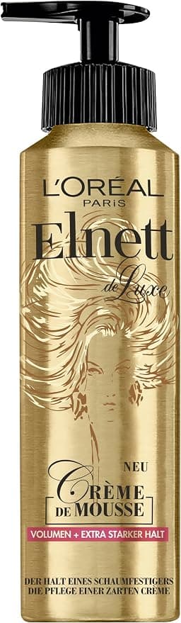 L'Oreal Paris Elnett Fortifying Mousse for Volume and Extra Strong Hold, Heat Protection & Styling Foam Cream, 1 x 200 ml - Image 1