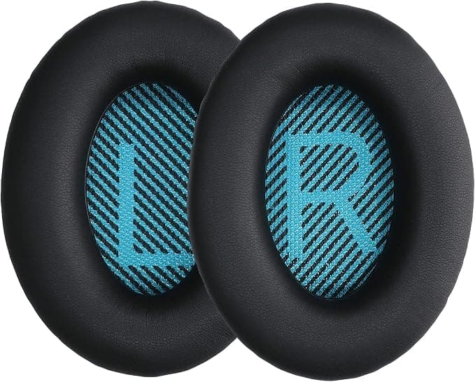 kwmobile 2 x Ear Pads Compatible with Bose Soundlink Around-Ear Wireless II Foam Ear Pads for Headphones – Black - Image 1