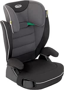 Graco Logico L i-Size R 129, Lightweight High Back Car Seat Riser, Stature 100-150 cm (Approx 3 Years 1/2 to 12 Years) Installation with Seat Belt, Black, Midnight