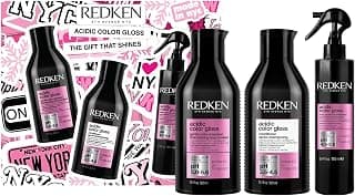 REDKEN - Coffret Cadeau Routine Brillance - Cheveux Colorés et Méchés - Protection de la Couleur et Brillance Intense - Renforce et Répare la Fibre - Formule au pH Acide - Acidic Color Gloss