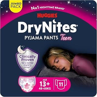 Huggies DryNites Lot de 11 couches de pyjama pour fille à partir de 13 ans