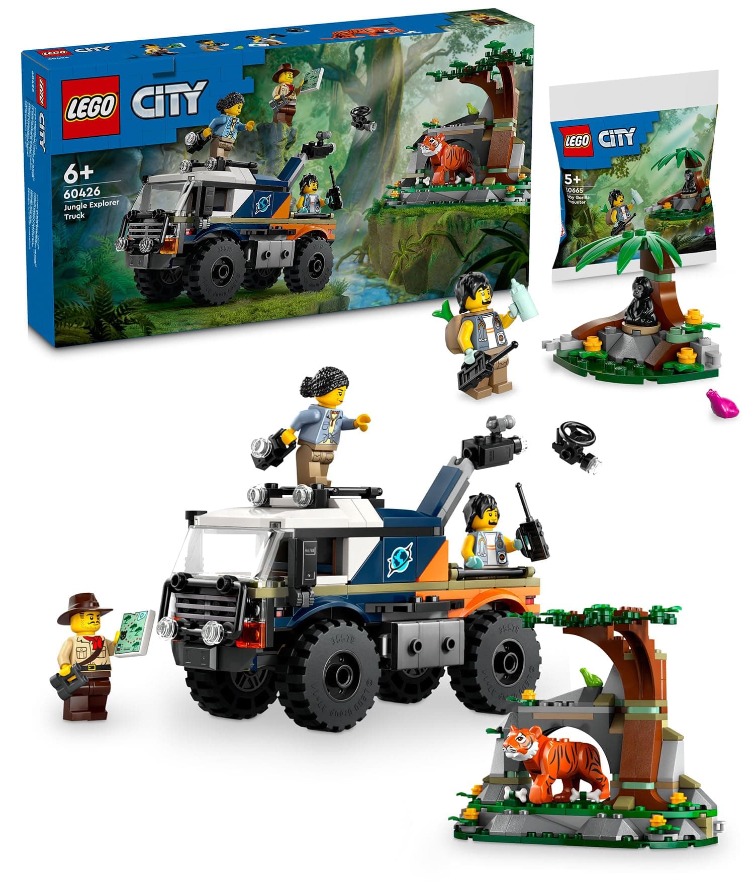 Lego City Jungle Explorer Truck (60426) and Jungle Explorer with Gorilla (30665) - Image 1