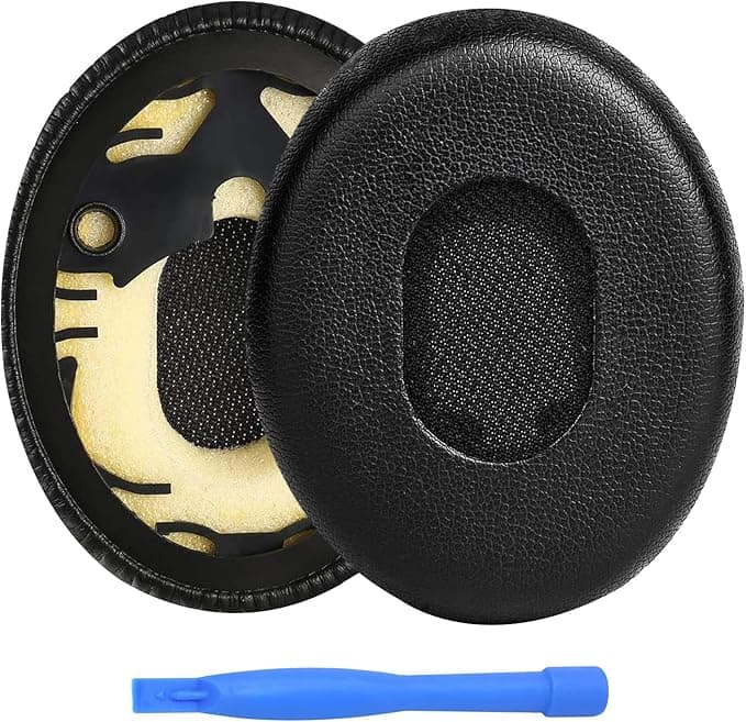 Bose Replacement Ear Pads for Bose QuietComfort QC3 / OE1 On-Ear Headphones by MMOBIEL - Memory Foam and Protein PU Replacement Headphone Pad - Black
