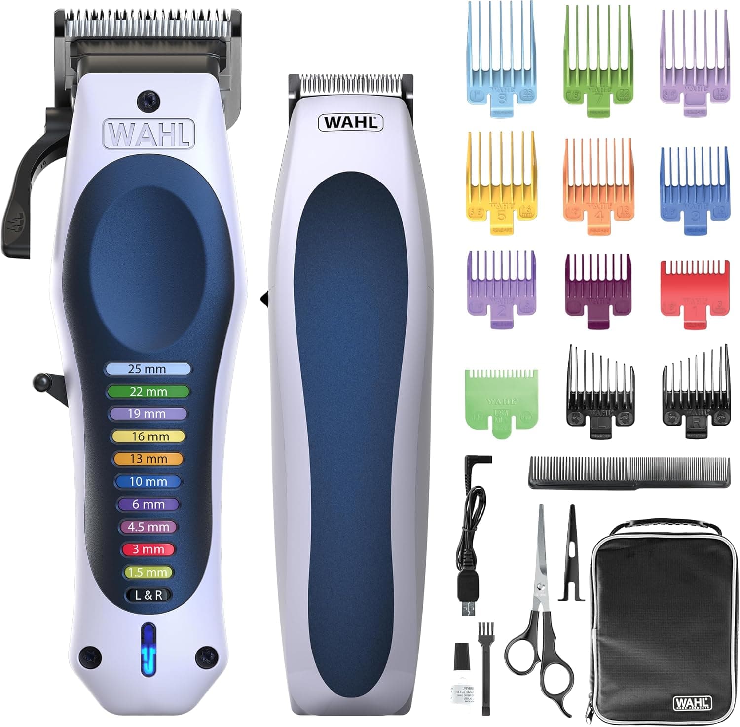 WAHL Color Pro Lithium Combi Kit, Complete Cutting Kit, Adjustable Lever for Length Control, Powerful Battery, Beard Finishing and Care Trimmer, Scissors & Hair Comb