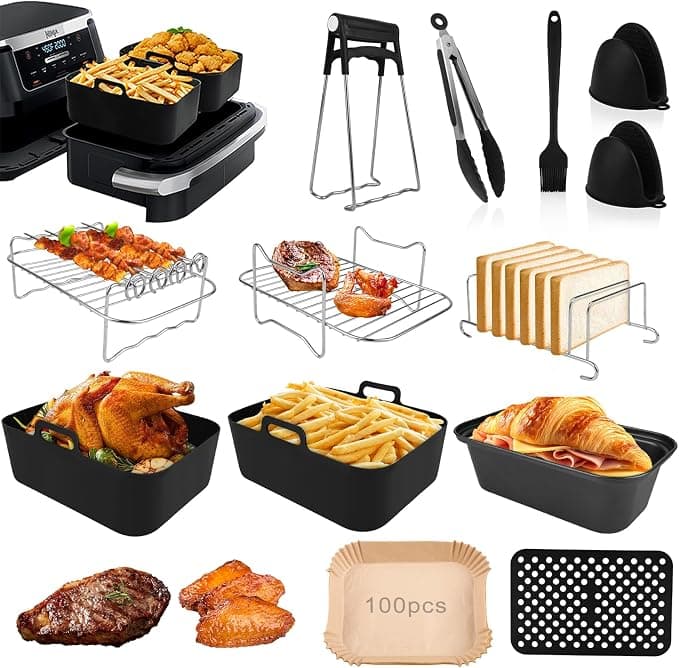 Ninja Accessories for Ninja Foodi Max Dual Zone AF400EU AF451EU AF300EU AF500EU 7.6L-10.4L Hot Air Fryer Silicone Mold for Ninja Hot Air Fryer - Image 1